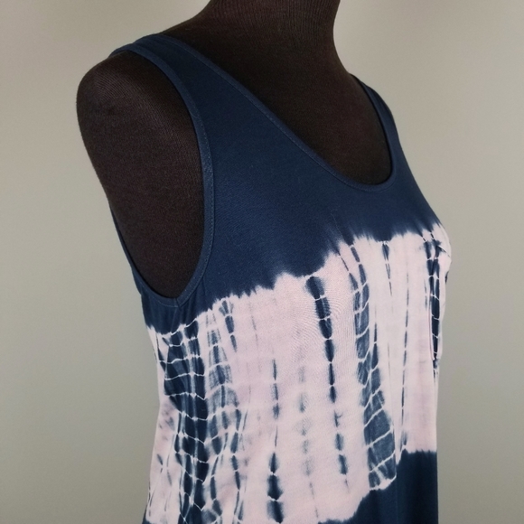 Tie dyed pink and blue sleeveless dress - Picture 6 of 12